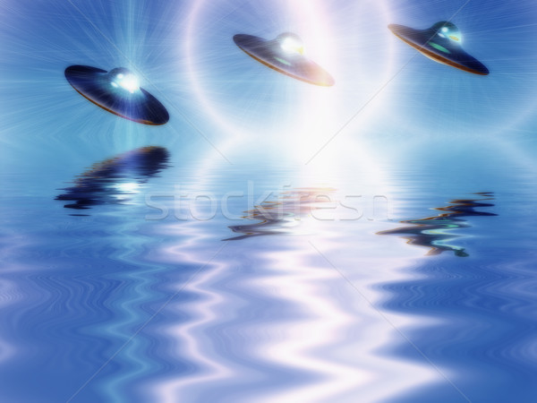 Visiteur science-fiction illustration eau lumière espace Photo stock © guffoto