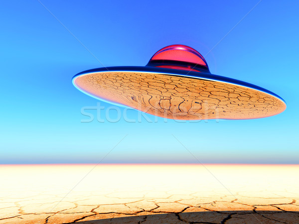 Zdjęcia stock: Obcych · statek · kosmiczny · pływające · pustyni · przestrzeni · statku