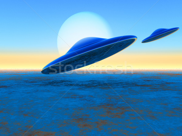 Ufo bilimkurgu örnek gökyüzü uzay gemi Stok fotoğraf © guffoto