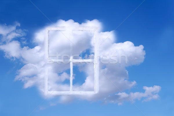 Cielo ventana edad marco de ventana nubes espacio Foto stock © guffoto