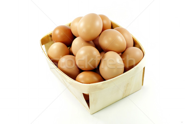 Yumurta sepet beyaz gıda tavuk kabuk Stok fotoğraf © guffoto