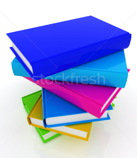 Stockfoto: Kleurrijk · echt · boeken · witte · papier · school