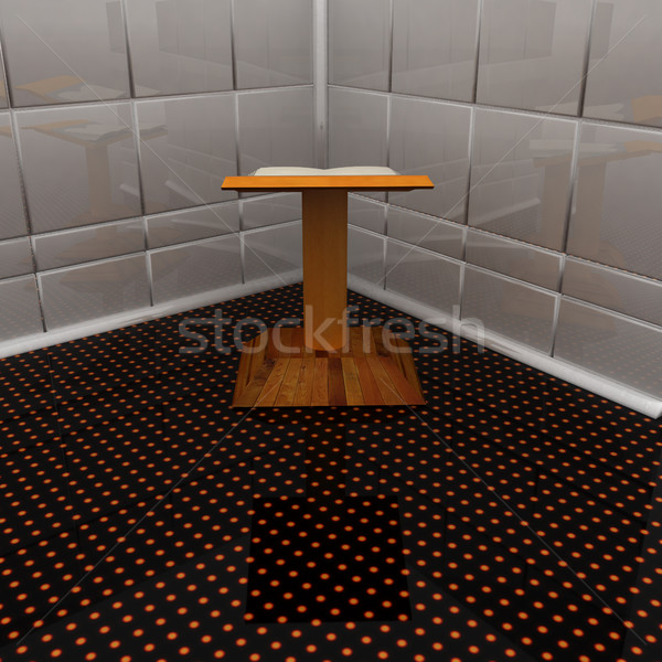 Podium with an open book in the corner Stock photo © Guru3D