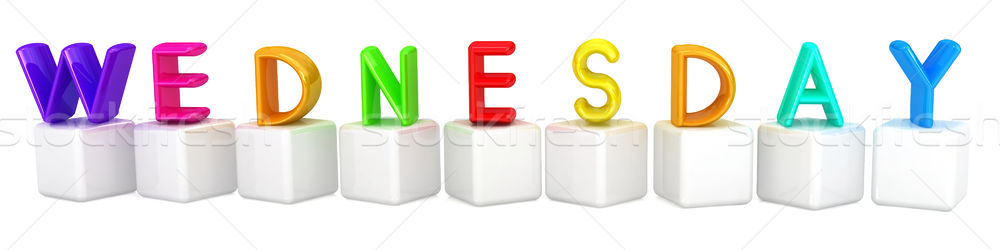 Colorful 3d letters 'Wednesday' on white cubes Stock photo © Guru3D