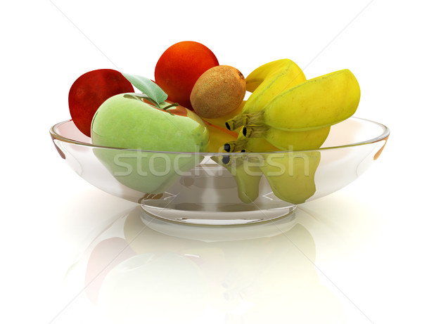 Mela piatto bianco foglia frutta Foto d'archivio © Guru3D