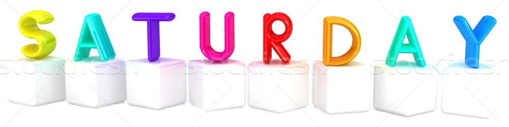 Colorful 3d letters 'Saturday' on white cubes Stock photo © Guru3D