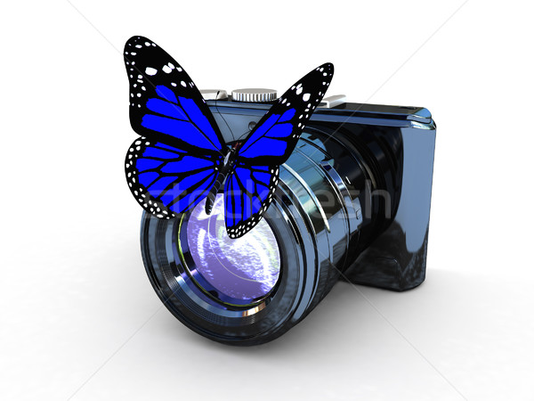 3d cámara mariposa blanco diseno tecnología Foto stock © Guru3D