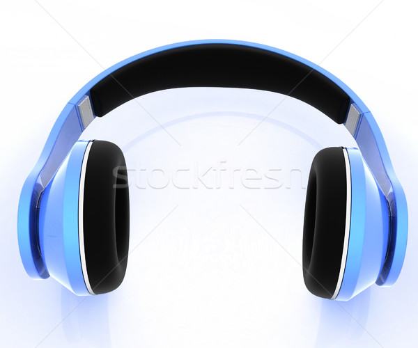 3d illustration of blue headphones Stock photo © Guru3D