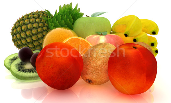 Blanche pomme feuille fruits orange [[stock_photo]] © Guru3D