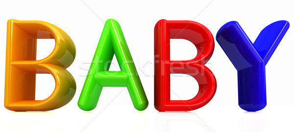 3D coloré texte bébé signe jouet [[stock_photo]] © Guru3D