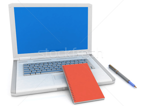 Laptop bloco de notas branco negócio papel livro Foto stock © Guru3D