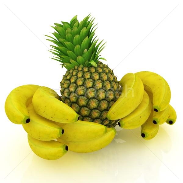 pineapple and bananas Stock photo © Guru3D