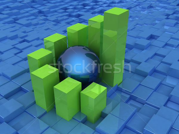 Diagram gömb absztrakt városi háttér zöld Stock fotó © Guru3D