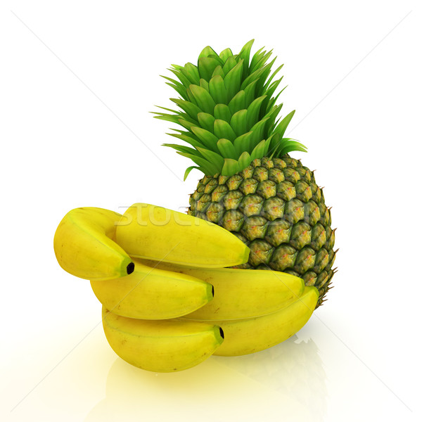 Ananas bananes blanche nature fruits vert [[stock_photo]] © Guru3D