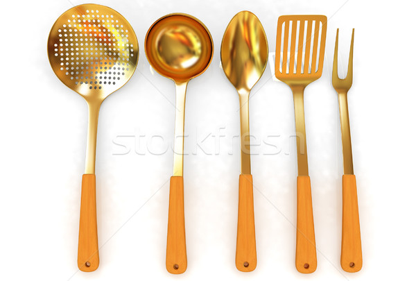 Oro posate bianco metal ristorante cena Foto d'archivio © Guru3D