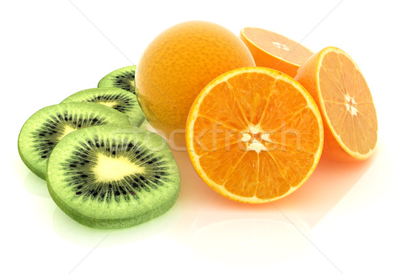 slices of kiwi, orange and half orange Stock photo © Guru3D