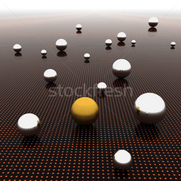 Chrome ball on light path to infinity Stock photo © Guru3D