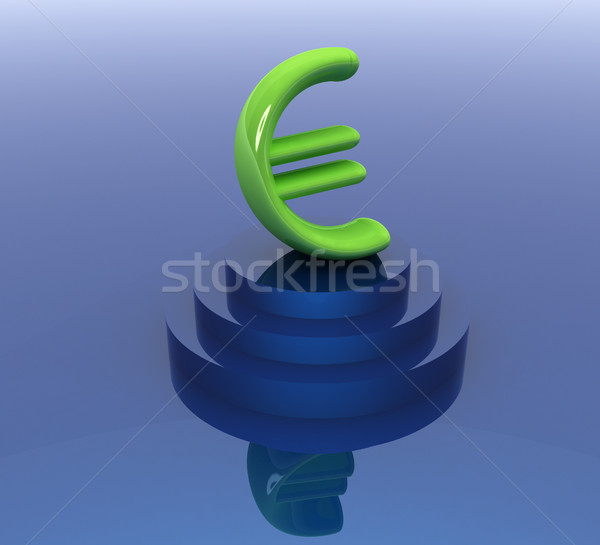 Symbol Euro Zeichen Reflexion blau Gradienten Stock foto © Guru3D