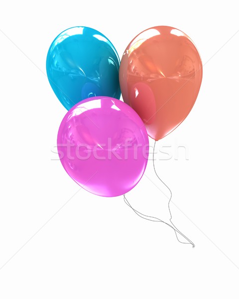 3D coloré ballons blanche fond groupe [[stock_photo]] © Guru3D