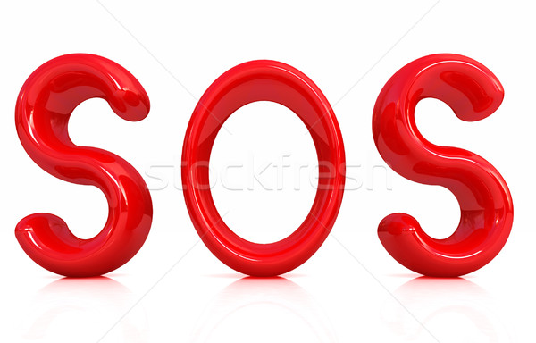 3d red text 'sos' Stock photo © Guru3D