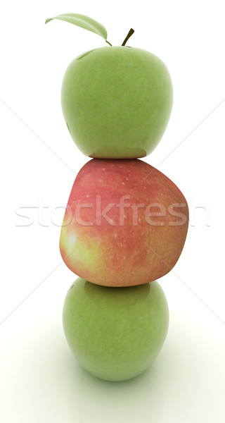 Stock foto: Spa · Still-Leben · Äpfel · weiß · Essen · Gras