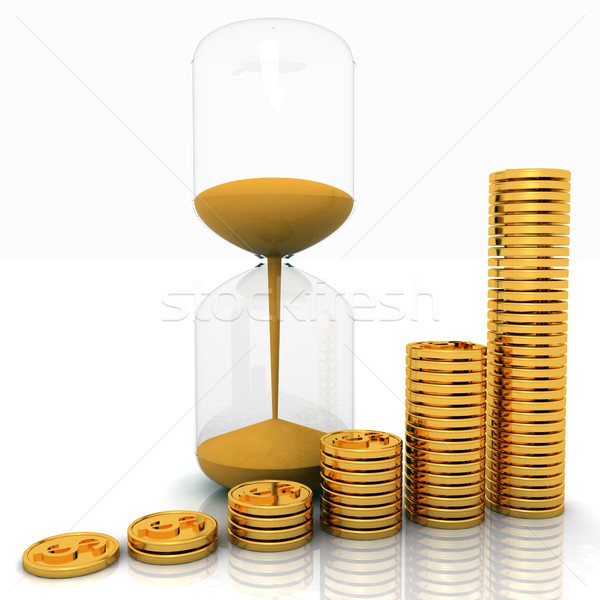 hourglass and coins Stock photo © Guru3D