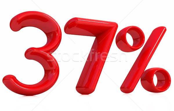 3D czerwony trzydzieści siedem procent biały Zdjęcia stock © Guru3D