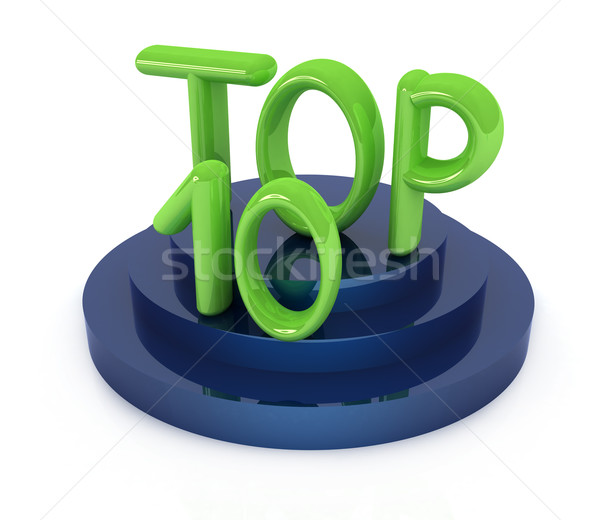 Top ten icon on white background Stock photo © Guru3D