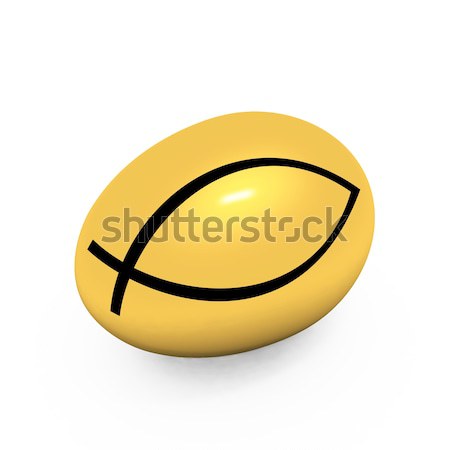 Gold egg with a symbol of Christianity 'ichthys'(Jesus Christ is Stock photo © Guru3D