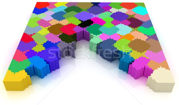 Stock photo: Many-colored puzzle pattern