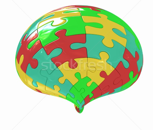 Stock photo: Abstract shape collected from colorful puzzle 