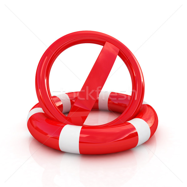 Assinar proibir corda salva-vidas branco segurança vida Foto stock © Guru3D