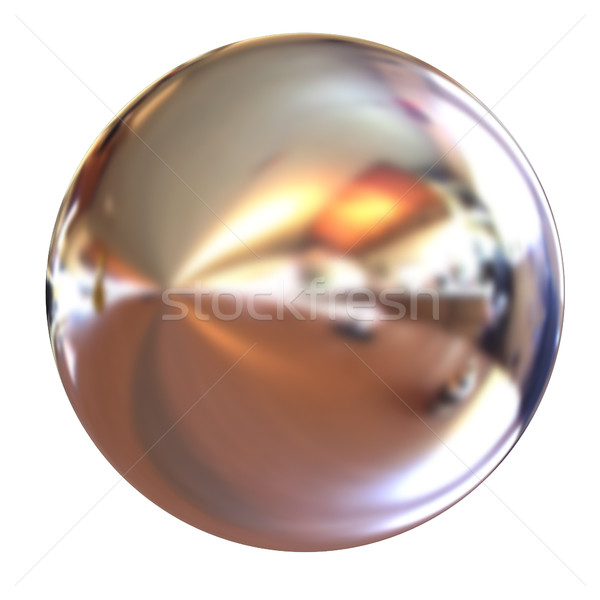 Chrome balle rendu 3d blanche design technologie [[stock_photo]] © Guru3D