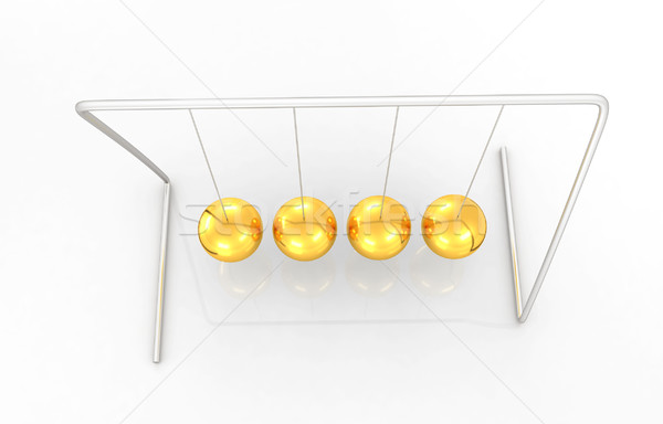 Oro palla rendering 3d bianco tecnologia scienza Foto d'archivio © Guru3D