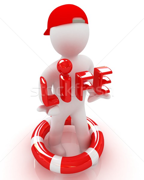 Concept of life-saving with 3d man Stock photo © Guru3D