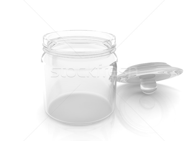 Vuota vetro jar coprire isolato bianco Foto d'archivio © Guru3D