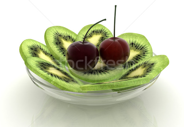 slices of kiwi and cherry Stock photo © Guru3D