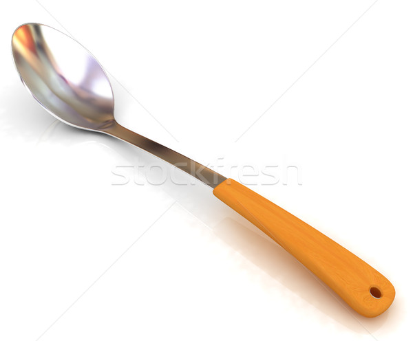 Largo cuchara blanco alimentos metal restaurante Foto stock © Guru3D
