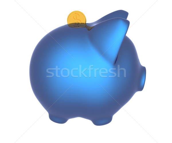 Stockfoto: Spaarvarken · vallen · munten · witte · geld · veiligheid