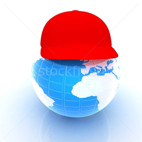 地球 赤 キャップ 3D アイコン 夏 ストックフォト © Guru3D