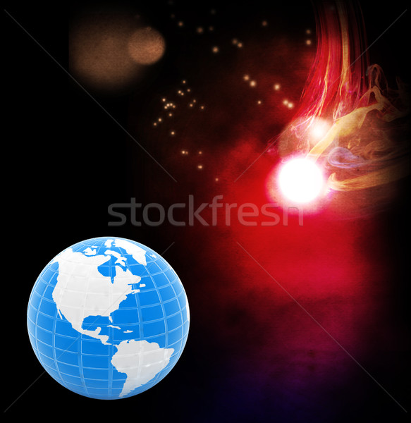 Stock fotó: Absztrakt · fények · csillogás · Föld · tűz · térkép