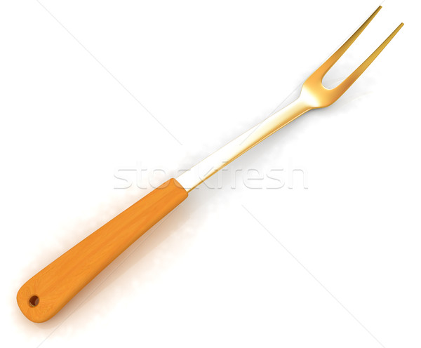 Stock photo: Gold Large fork