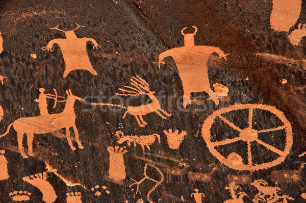 Ancient Indian Petroglyphs Stock photo © gwhitton