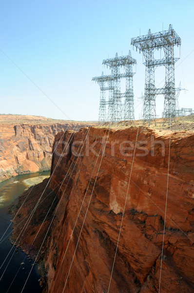 Power Transmission Lines at Glen Canyon Dam  Stock photo © gwhitton