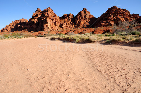 Stock photo: Sandstone Hills above a wash in Valley of Fire State Park