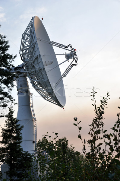 Satellite comunicazioni piatto internet tramonto mondo Foto d'archivio © gwhitton