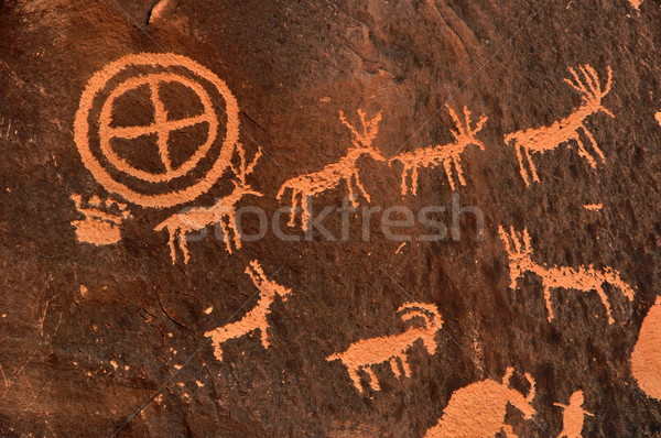 Ancient Indian Petroglyphs Stock photo © gwhitton