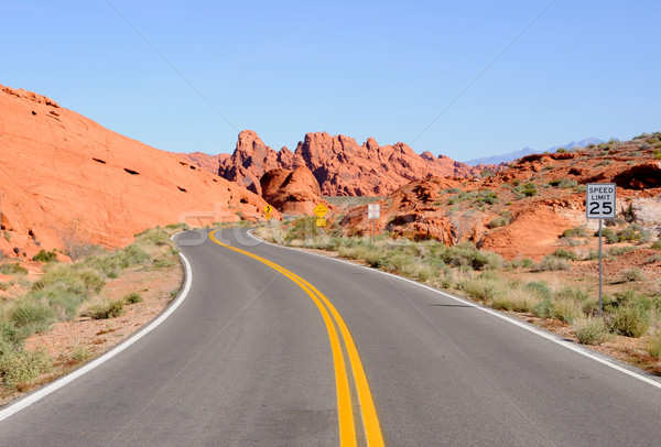 Scenic Road Through Valley of the Fire State Park Stock photo © gwhitton