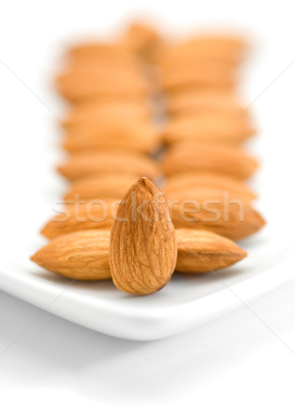 Foto stock: Almendra · blanco · plato