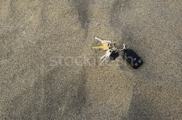 Perdu touches sable maison clés de voiture anneau [[stock_photo]] © Habman_18